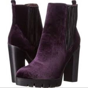 Report Purple Velvet Heeled Boots NWOT